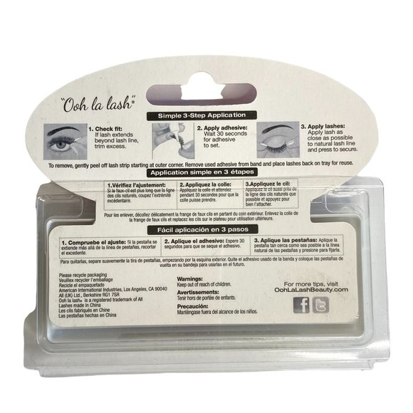 Ooh la lash Eyelashes 311 Black 2 Packs 2 Sets Reusable False Eyelashes - Picture 3 of 10
